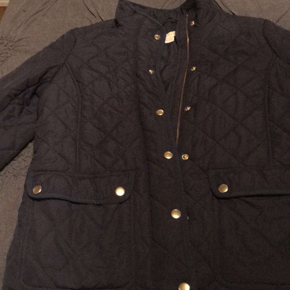 J. Crew navy puffer coat